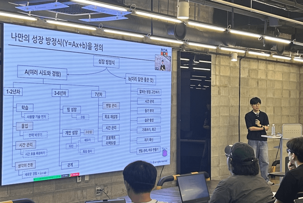 하이아웃풋클럽 컨퍼런스 성윤님 세션 중